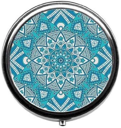 Geometric PatternsCute Pill Box/Pill case-Round Pill Box/case- Three-Compartment Pill Box/Pill case