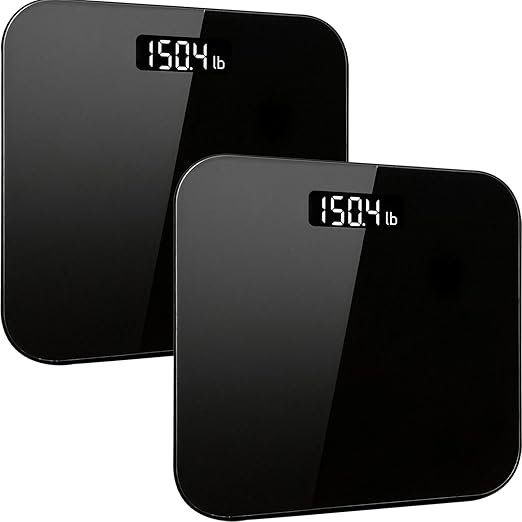 2 Pack Scale for Body Weight, Digital Bathroom Scale with Clear LED Display, High Precision Measurements, 400lb, Safe Rounded Corners (Batteries Not Included)