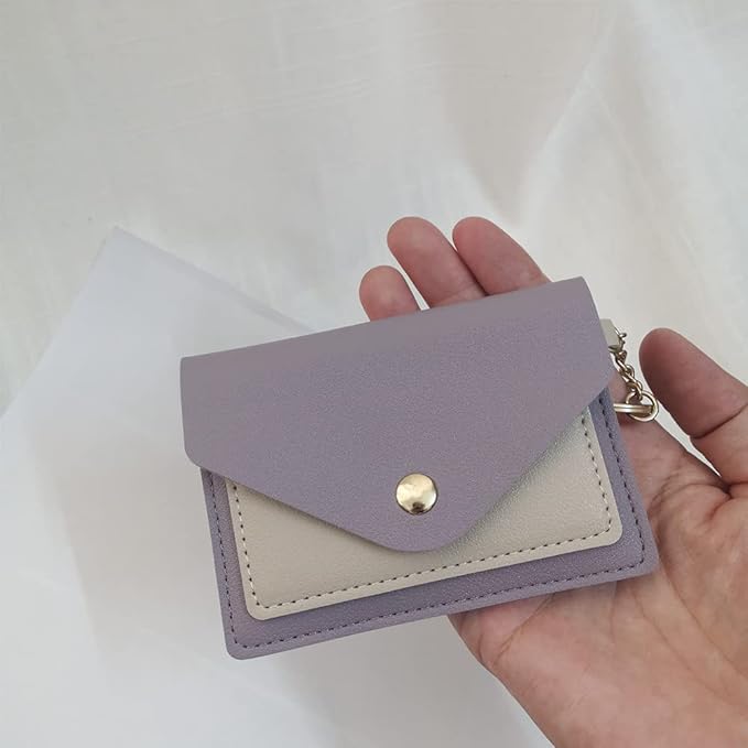 Birth Control Pill Case/Wallet PU Leather Medicine Holder Keychain Envelope Purse(Purple)