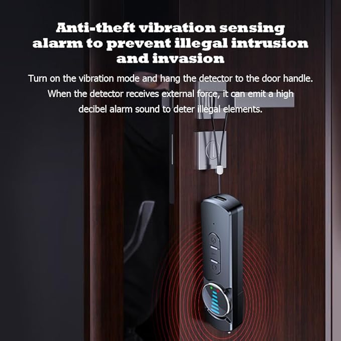 Hidden Camera Detector for Hotels,AI Anti Spy Bug Detector with RF Signal & WiFi Scanner,GPS Tracker Finder & Listening Device Detector,6-in-1 Portable Protector for Travel Home Office Car(Black)