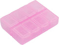 uxcell Pill Tablet 8 Slots Dispenser Organizer Storage Case Box Clear Pink
