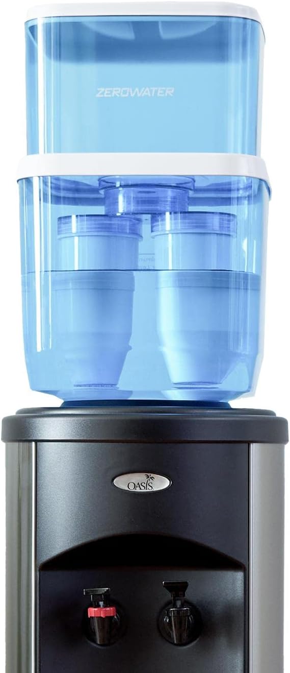 ZeroWater ZJ-004S, Refillable Filtered Water Cooler Jug, 5 Gallon Capacity, NSF Certified to Reduce Lead, Other Heavy Metals and PFOA/PFOS, Blue