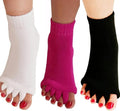 AIBEARTY 3 Pairs Yoga Sport Gym Five Toe Separator Socks Foot Massage Toeless Socks