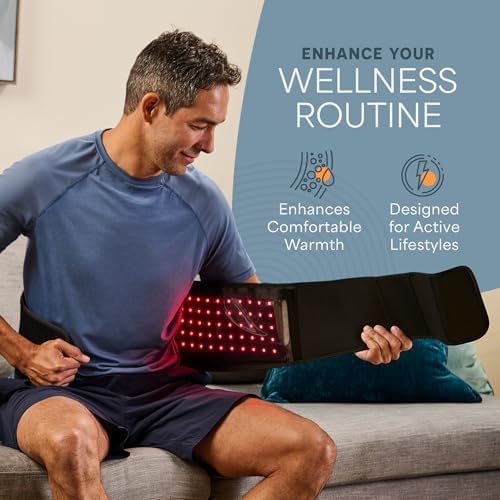 Lifepro Red Light Therapy Belt – Allevared Infrared Red Light Therapy for Body, Back Pain and Shoulder - 660nm & 850nm Near Infrared Heating Pad – Adjustable & Portable for Wellness & Relaxation