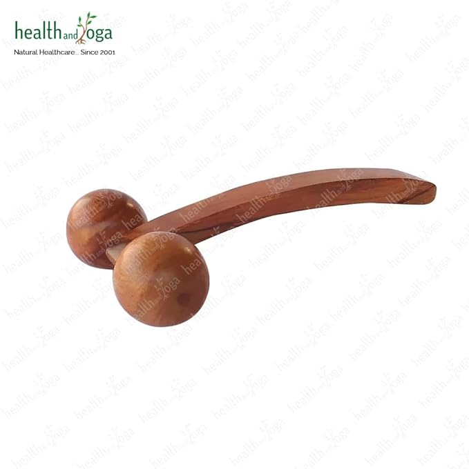 SoulGenie HealthAndYoga™ NatureSooth Wooden Massage Roller – Wood Therapy Massage Tools – Handheld Calf and Leg Massager, Back and Shoulder Massager and Full Body Massager