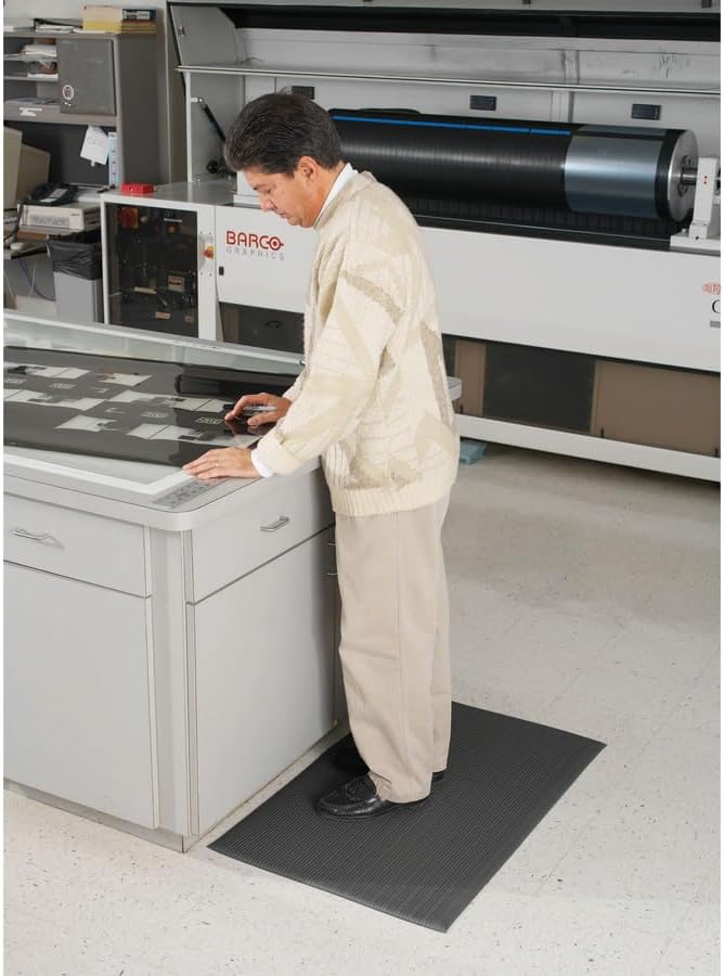 Guardian 24030502 Air Step Anti-Fatigue Floor Mat, Vinyl, 3'x5', Black, Reduces fatigue and discomfort, Can be easily cut to fit any space