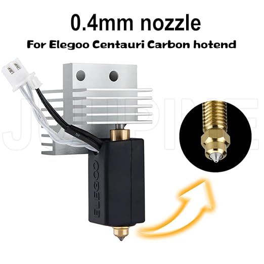 for ELEGOO Centauri Carbon Hotend Bimetallic Hardened Steel Brass Nozzle Kit, Can Replace 5 0.4mm Bimetallic Nozzles, Brass Has Strong Thermal Conductivity & Hardened Steel is Super Wear-Resistant