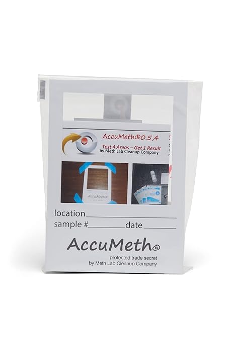 AccuMeth0.5,4-Part Methamphetamine Residue Detection Test Kit for Homes | 0.5 µg/100cm2 Legal Standard (Pack of 1)