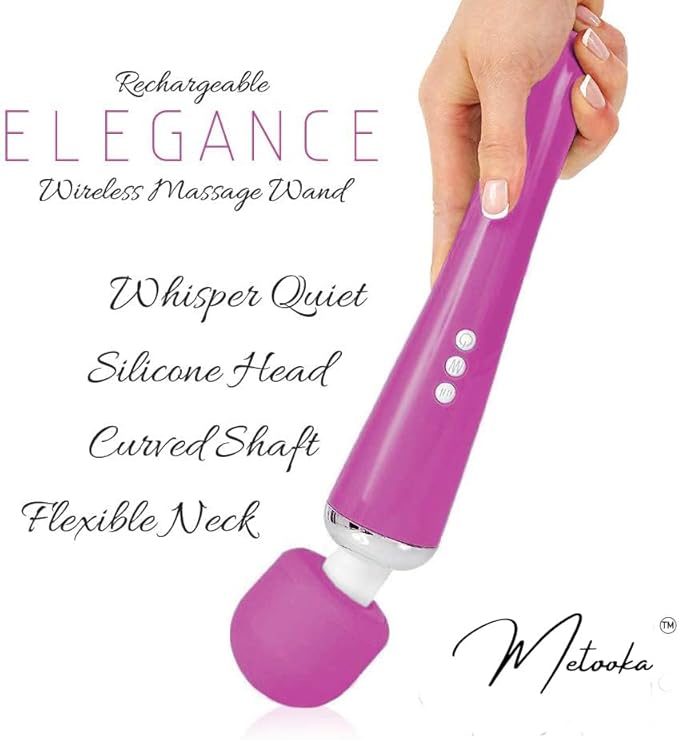 Therapeutic Cordless Massager - Powerful Massage Tool Handheld 8 Speeds 20 Patterns - Rechargeable Hand Massagers for Sore Muscles - Hand Held Massage Tool for Neck & Back