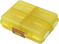 Travel Pill Organizer, Moisture Proof Daily Medicine Dispenser Box, Small Weekly Vitamin Case for Supplement, Fish Oil, Meds, Pocket Pharmacy Cute Capsule Container 8 Compartments, Yellow