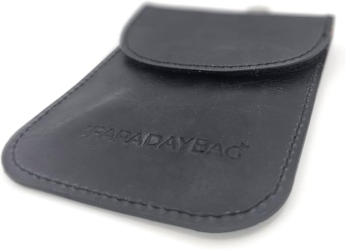 Faraday Key Fob Protector - Real Leather Premium Signal Blocking Pouches - RFID Blocking Car Key Security Shield