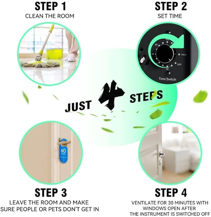 Ozone Generator 60,000mg/h, Ozone Air Purifier Deodorizer for Areas of 6,000 Square Feet, Efficient odor removal for Home, Basement, Smoke, Pet Room,Factory,Mall
