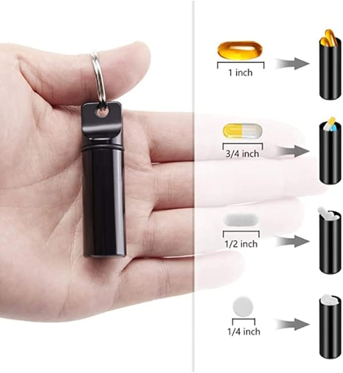 4 Packs Aluminum Pill Box Case and Designed Earplugs Storage (red,Black,Silver and Blue)