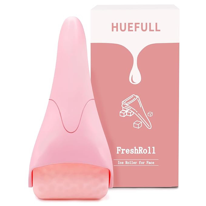 huefull Ice Roller for Face, Skin Care Set ，Spa Gifts for Women,Skin Care Wrinkle Remover for Face Massager Roller & Self Care Gifts for Woman (Pink)