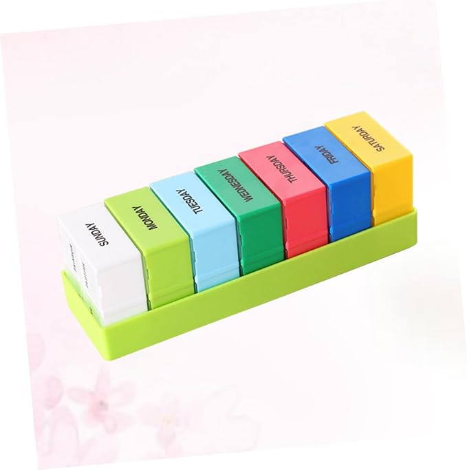 1set Large Capacity Portable Medicine Organizer for Weekly Storage Compact Pill Case Compartments for Home Office and Travel Green
