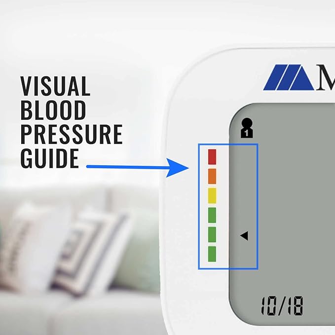 MABIS Universal Wrist Talking Blood Pressure Monitor, Visual BP Guide, 396 Reading Memory Storage for 4 Users, Protective Storage Case, FSA & HSA Eligible
