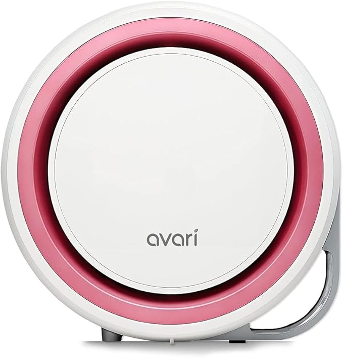 AVARI™ 525 Pink Desktop Personal Air Purifier made in Korea. Filtering Personal Breathing Zone. Ultra Quiet Electro-Static Filters to 0.1 Micron