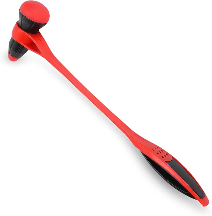 Agatige Body Massage Hammer, Multifunctional Silicone Elastically Bendable Body Acupoints Massager Massor Handheld Plastic Massor Relaxing Tool for Relieve Body Stress(Red + Black)