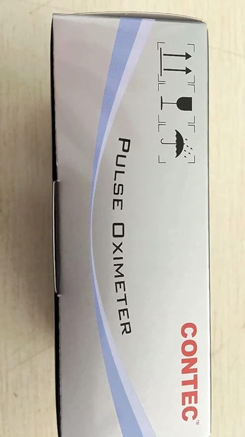 CONTEC CMS50M Fingertip Pulse Oximeter Blood Oxygen Saturation Monitor with Lanyard Blue White Color