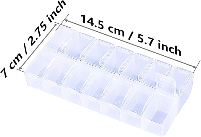 2 Pack OPP Clear Daily Pill Box Organizer, Am Pm Pill Organizer 7 Day, Weekly Pill Organizer 2 Times a Day for Pills, Supplements and Medication, Small Pill Box 7 Day, Medication Organizer