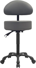 Swivel Rolling Stool Round Chair,Thick Sturdy Padding,Adjustable Stool with Wheels for Doctor,Medical,Massage Salon,Office,Shop(Gray)