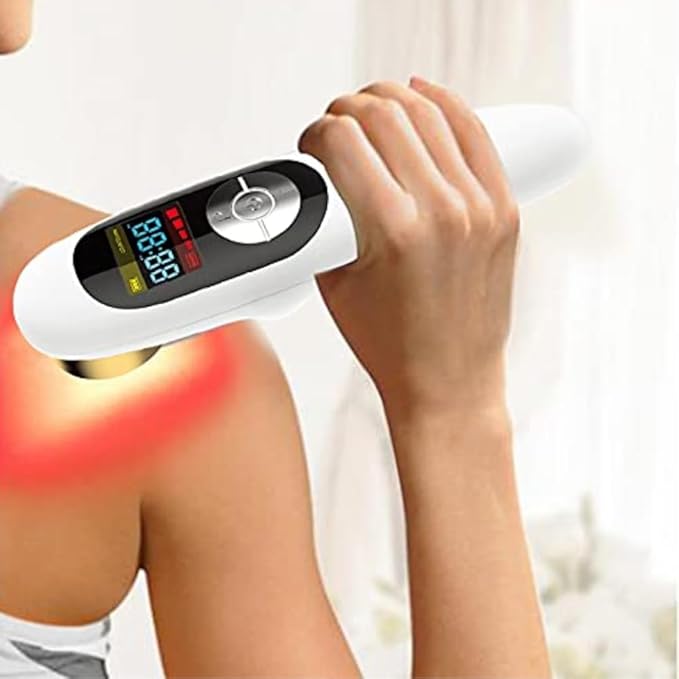 Pain Relief Cold Laser Therapy Device Red Light Portable Handheld Unit 650nm+808nm, Works Worldwide, 110v - 220v, for Joints, Muscles, Shoulders, Elbows, Knees, Back Treatment