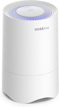 Small Air Purifier for Home Bedroom, Personal Desk Mini Air Purifier, Room Hepa Air Purifier Fresheners Cleaner for Dorm, Pets, Smoke, Desktop, Office (White)