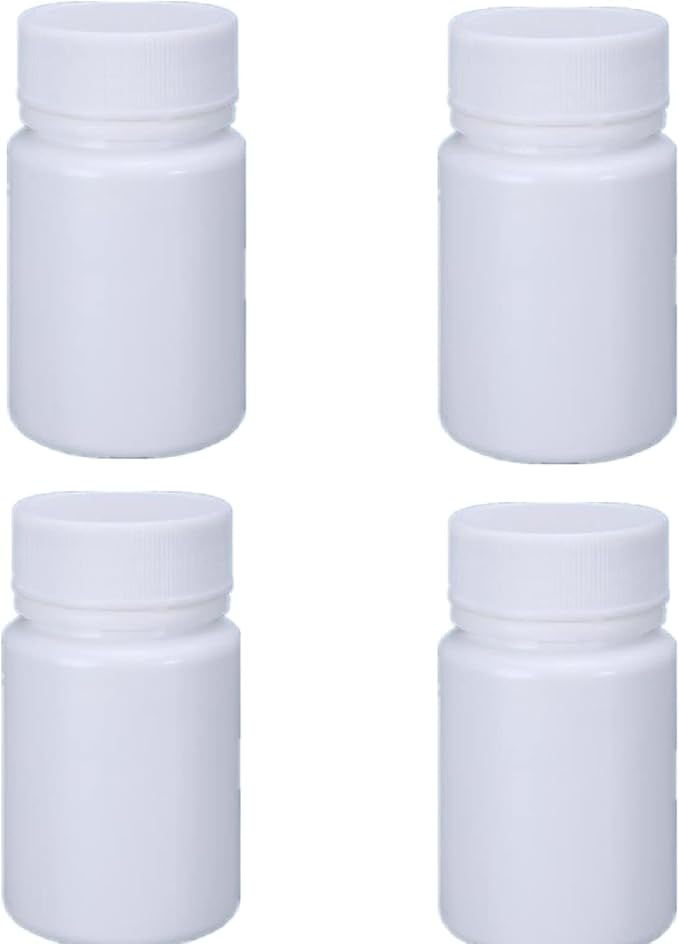 4PCS Empty Medicine Pill Organizer Plastic Medicine Pill Bottles Reagent Bottle Liquid Solid Powder Capsules Case Pill Chemical Containers with Screw Cap