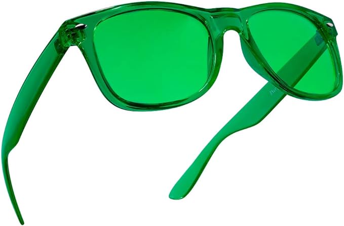 PURPLE CANYON Green Color Therapy Mood & Migraine Glasses Light Therapy Chakra Healing Glasses Chromotherapy Green Colored Lenses
