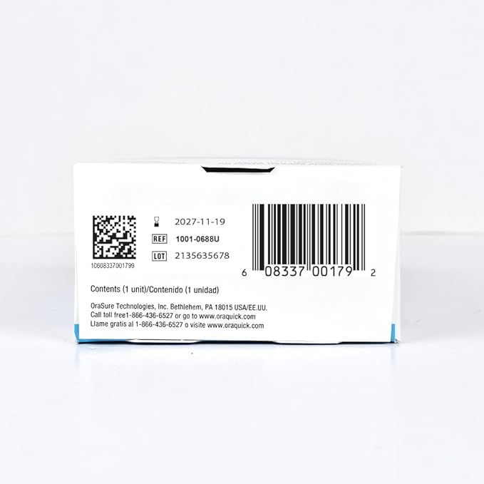 OraQuick® HIV Self-Test, Oral Fluid Rapid HIV Test for HIV-1 & HIV-2 Detection, Quick & Easy Pain Free Home Testing Kit with Results in 20 Minutes, Ages 14+, 6ct Case