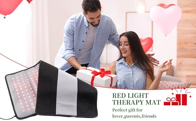 Large Red Light Pad for Body, 24" × 12" 242pcs LEDs 3 in 1 Chip 660nm and 850nm Red & Near Infrared Light Wrap Belt with 5 Brightness and 9 Time Settings for Legs, Back, Waist, Shoulders