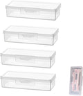 4 Pack Adhesive Bandages Organizer with Lid Clear Bandage Storage Box Containers Case Small Portable Travel First Aid Box for Flexible Fabric Adhesive Bandages Medicine Pills Capsules Camping