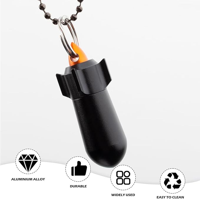 Keychain Pill Case, Rockets Shape Aluminum Medicine Holder, Portable Waterproof Vitamin Aspirin Container for Traveling