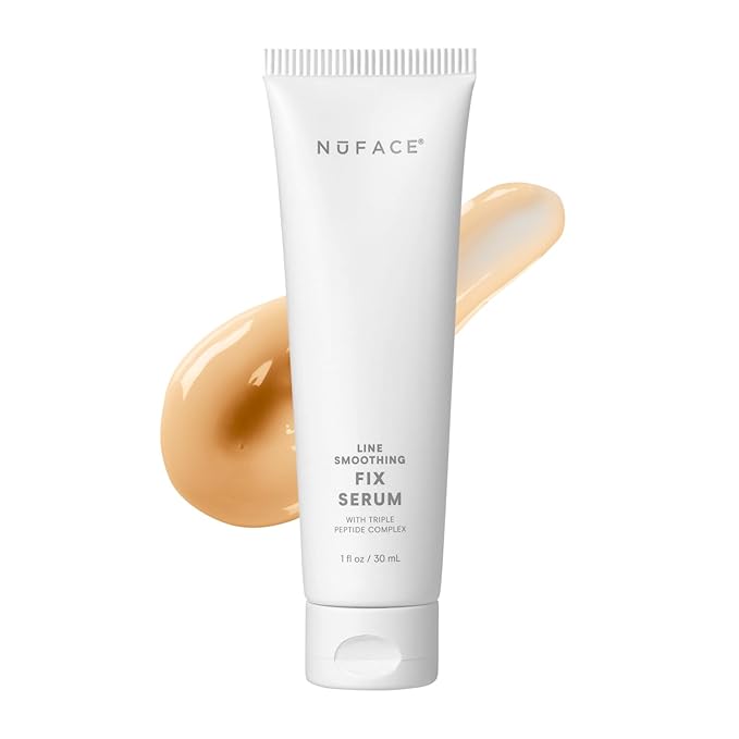 NuFACE FIX Serum - Line Smoothing Conductive Serum for Microcurrent with Triple Peptide, Hyaluronic Acid & IonPlex to Hydrate, Brighten and Enhance NuFACE Microcurrent Device Results (1 oz)