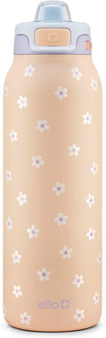 Ello Pop & Fill Insulated Stainless Steel Water Bottle with Quick Fill Lid, Leakproof Locking, Sip or Chug Spout, BPA-Free, Double Wall Vacuum Insulated for Sports, Travel & School- 22oz / 32oz / 40oz
