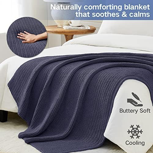 Guohaoi Knitted Weighted Blanket for Adults (Dark Grey 60"x80" 20lbs) No Beads Cooling Throw Blanket for Hot Sleepers, Home Decor Breathable Chunky Knit Heavy Blanket Use on Queen/King Size Bed