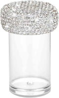 Bling Diamond Portable Waterproof Pill Case Medicine Dispenser Bottle Storage for Outdoor Camping Travel (White)