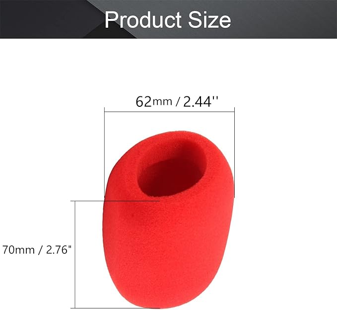 Fielect 2Pcs Microphone Cover Sponge Foam Mic Cover Handheld Microphone Windscreen Shield Protection Micro Foam Filter Red for KTV Broadcasting