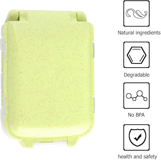 Cabilock Portable Medicine Box 2-Pack Foldable Three-Layer Pill Organizer with 8 Compartments Travel Case for Vitamins Supplements and Small Items