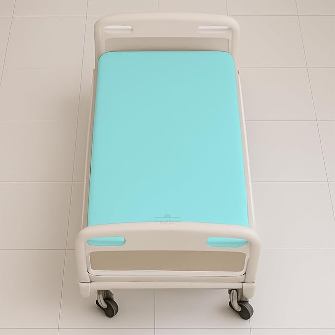 6 Pack Fitted Hospital Bed Sheets - Soft Microfiber Hospital Fitted Sheet - Hospital Bed Fitted Sheets (Aqua Blue, 36" x 84" x 12")