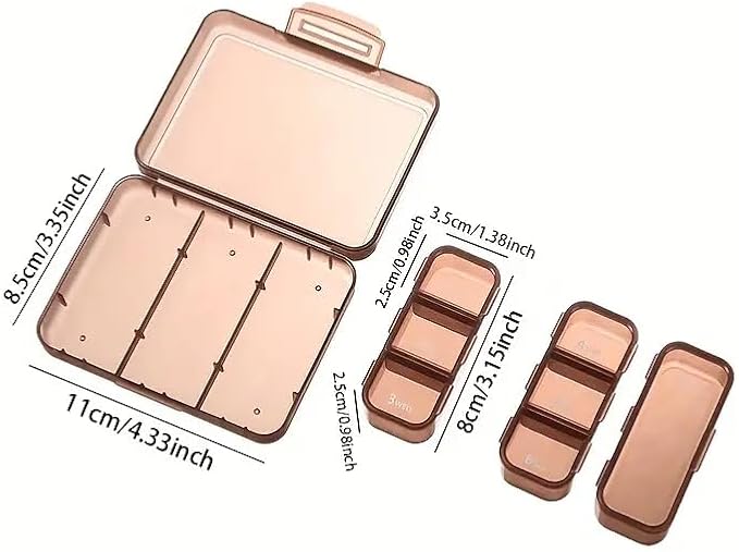 Portable Pill Box Moisture Proof Pocket Pill Organizer Dispenser Cute Compact Nice Tablet Box Travel Daily Pill Case Store Vitamins Medicines Fish Oil Pill Boxes with Compartments (White)