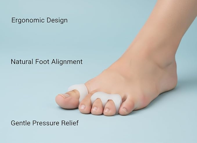Children's Toe Separators for Functional Fitness Athletes - Toe Straighteners for Foot Pain Relief and Plantar Fasciitis - Fix Feet - Fix Toes - Fix Bunions - Toe Spacers for Crossfit White