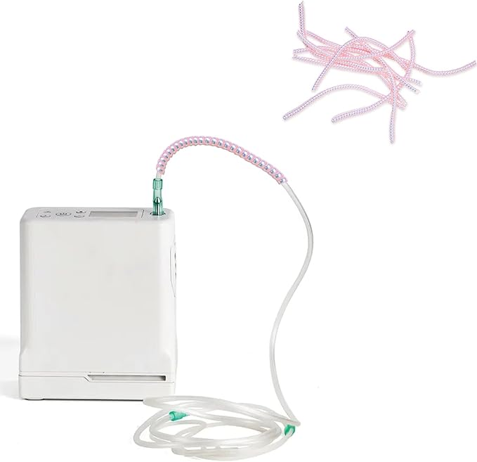 10 Pack Oxygen Tube Support Crimp Straightener for Oxygen Concentrator Machine, Oxygen Tubing Support for Oxygen Concentrator Oxygen Tank Oxygen Hose Nasal Cannula Oxygen Accessories (Radiant Pink)