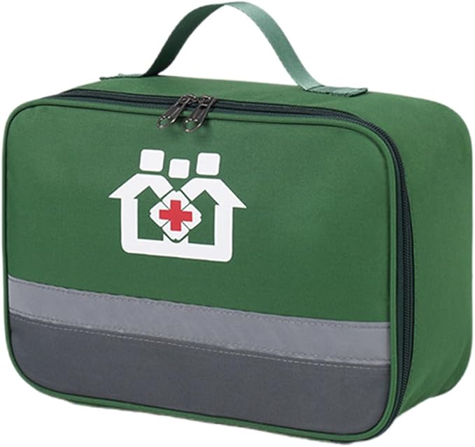 Large Capacity Pill Bottle Organizer Travel Storage Bag Medicine Bag for Medications Vitamin and Medical Supplies, Medium, Green