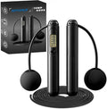 Jump Rope with Counter, 2-in-1 Weighted Corded & Cordless Skipping Rope with LCD Display, Adjustable Length Steel Ball Bearings for Calorie/Count Tracking - Smart Jump Rope for Adults Home Gym Fitness Workouts