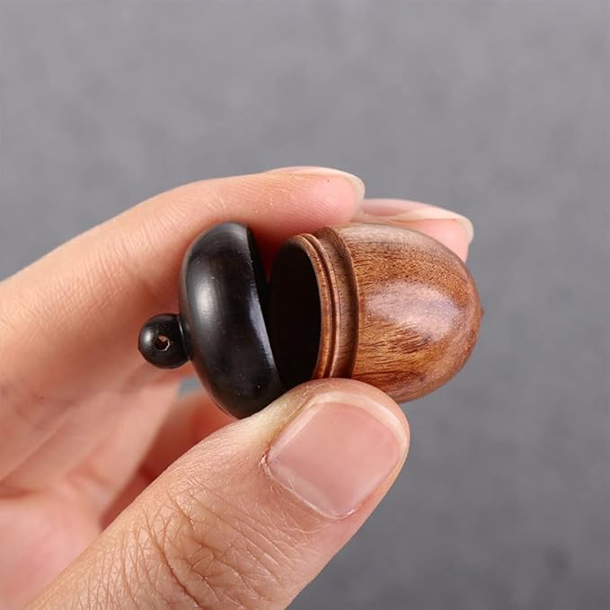Leadigol 5PCS Solid Wood Medicine Pill Box, Mini Sandalwood Pill Case Tablets, Wood Medicine Pill Box, Tablets Storage Sealed Can, Sandalwood Rescue Wooden Pill Case Box