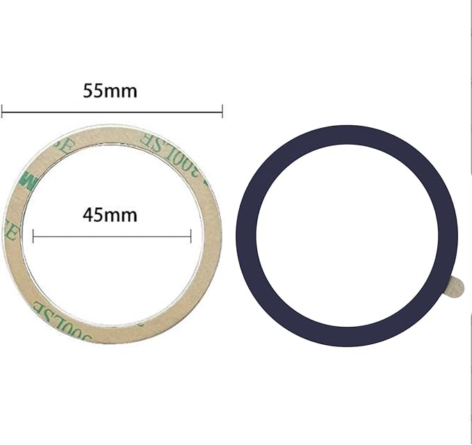 TENOC Universal Metal Ring Sticker for Magnetic Charger Compatible with iPhone/Samsung/Android All Cellphones, Magnetic Mount/Phone Holder Conversion Accessories, 3Pcs, Navy Blue