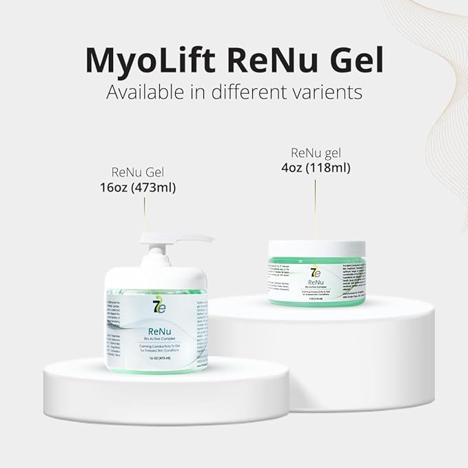 7eWellness Myolift ReNu Conductive Gel for Microcurrent, Renu Microcurrent Conductive Gel for Face Dry Skin(4oz / 118ml)