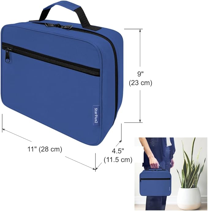 Large Pill Bottle Organizer - 10 Pockets Medicine Bag for Travel & Home Storage - Blue