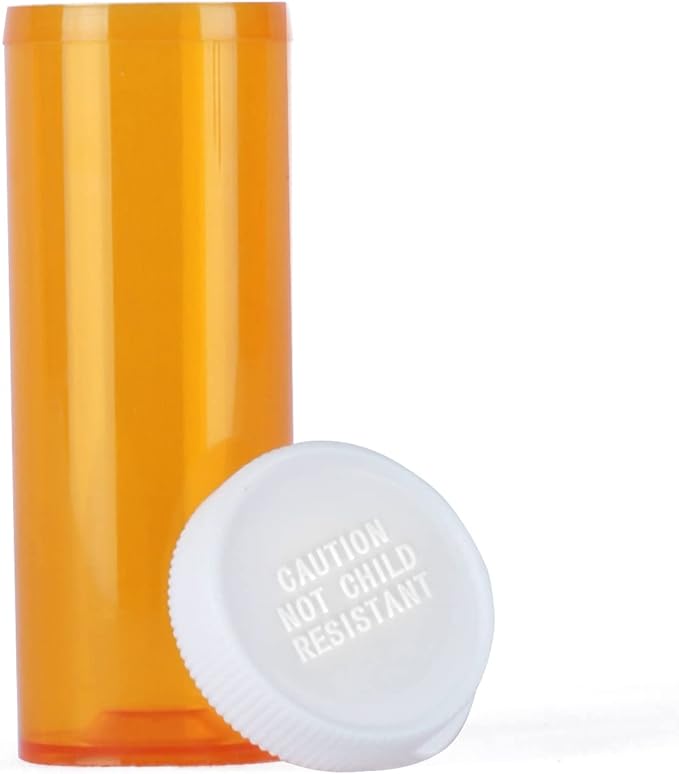 Empty Plastic Pill Bottles with Easy Open Snap Caps (Not Child Resistant), Prescription Medication Vials, Clear Containers, Pill Cases Dispenser Organizers (13 Dram, 12pcs)
